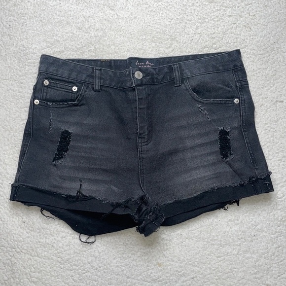 Love Tree Black distressed ripped jeans, denim size large - Picture 1 of 8
